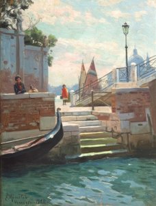 P.Mönsted, dia de verão em Veneza de Peder Monsted
