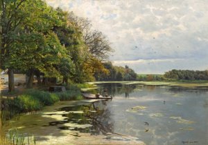 P.Mönsted, dia ensolarado de primavera na água de Peder Monsted