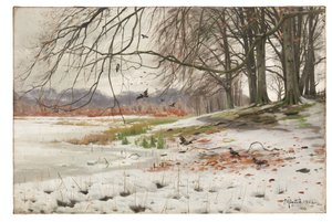 Paisagem de neve de Peder Monsted