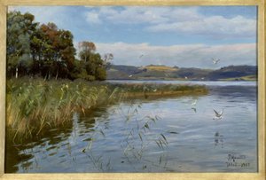 Dia de verão no lago de Peder Monsted