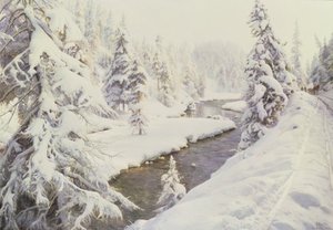 Paisagem de inverno, St. Moritz de Peder Monsted
