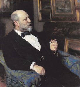 Retrato do fabricante de tabaco Heinrich Hirschsprung. Fundador da coleção. de Peder Severin Krøyer