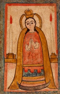 Madonna vestindo uma bata vermelha, c. 1820 (tinta à base de água sobre painel de madeira)