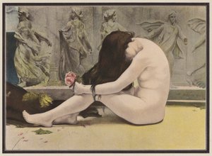 O túmulo do poeta (cor litho) de Pedro Saenz
