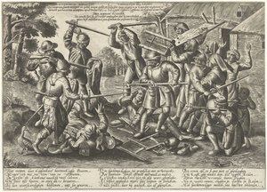 Batalha entre camponeses e soldados
Der boeren plaeghe (título sobre o objecto) de Peeter Baltens