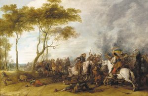 Uma escaramuça de cavalaria de Peeter Snayers
