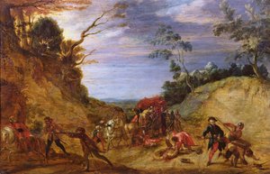 Viajantes atacados por bandidos de Peeter Snayers