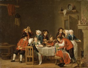 Cena de convívio na casa de um camponês de Pehr Hilleström