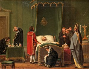 Sten Sture no leito de morte do rei Carlos VIII da Suécia