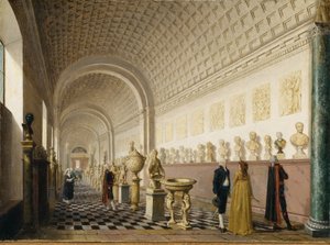 Galeria interna do Museu Real no Palácio Real, Estocolmo, 1796