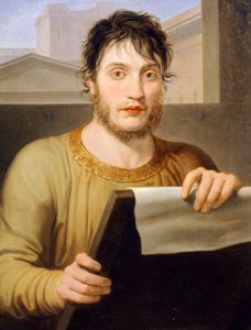Giuseppe Guizzardi em vestido antigo, de Pelagius Palagi (1775-1860), óleo sobre tela, 60x47 cm de Pelagio Palagi