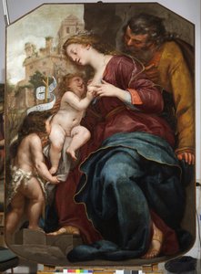 A Sagrada Família com São João Baptista (óleo sobre tela de Pellegrino Piola