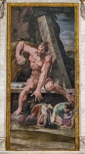 Companheiros de Ulisses a fugir de Polifemo, detalhe da Sala de Polifemo