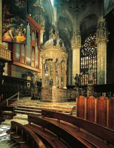Itália, Catedral de Milão, Presbitério com tabernáculo, de Pellegrino Tibaldi conhecido como Pellegrini