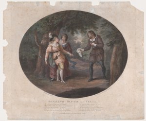 Rosalind, Oliver e Celia Shakespeare, como você gosta, ato 4, cena 6, 1791., 1791.