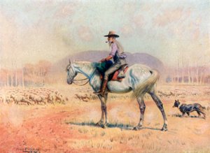 Um pastor de ovelhas (cor litho)