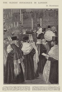 Bicentenário da Sinagoga Espanhola e Portuguesa, a sinagoga mais antiga de Londres (litho)