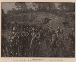 Crepúsculo e Paz, Cavalaria regando Cavalos na Segurança do Crepúsculo de Percy F.S. Spence