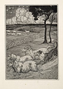 Um ladrão canino dos carneiros, de cem anecdotes dos animais, bar. 1924