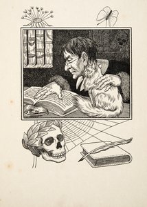Sonnini e seu gato, de cem anecdotes dos animais, bar. 1924 de Percy J. Billingshurst