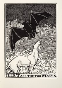 O morcego e as duas doninhas, de Fontaine Fables, pub. 1905