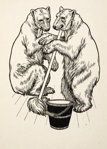 Os filhotes de urso, de cem anecdotes dos animais, bar. 1924 de Percy J. Billingshurst