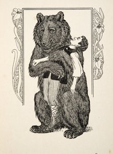 O urso e a criança, de cem anecdotes dos animais, bar. 1924 de Percy J. Billingshurst
