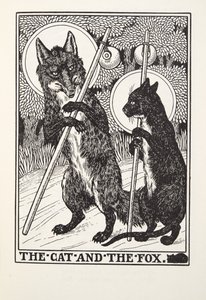O Gato e a Raposa, de Fontaine Fables, pub. 1905
