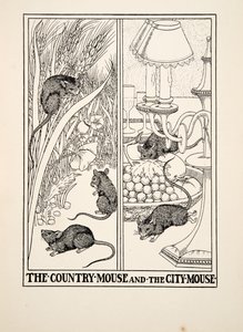 O Rato do Campo e o Rato da Cidade, de Cem Fábulas de Esopo, pub.1903