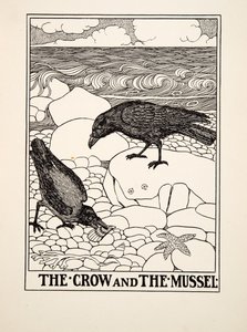 O Corvo e o Mexilhão, de Cem Fábulas de Esopo, pub.1903