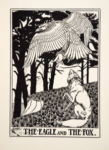 A águia e a raposa, de cem fábulas de Esopo, pub.1903