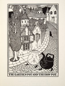 O pote de barro e o pote de ferro, de Fontaine Fables, pub. 1905