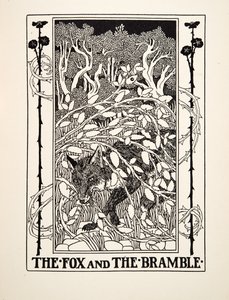 A raposa e o espinheiro, de cem fábulas de Esopo, pub.1903