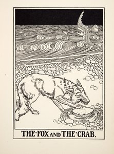 The Fox and the Crab, de A Hundred Fables of Aesop, pub.1903 (gravura) de Percy J. Billingshurst