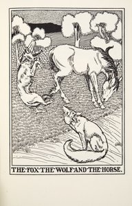 A Raposa, o Lobo e o Cavalo, de Fontaine Fables, pub. 1905