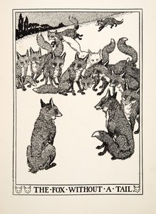 A raposa sem cauda, de cem fábulas de Esopo, pub.1903