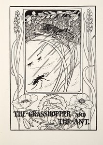 O Gafanhoto e a Formiga, de Fontaine Fables, pub. 1905
