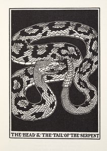 A cabeça e a cauda da serpente, de Fontaine Fables, pub. 1905 (gravura) de Percy J. Billingshurst