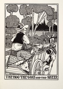 O porco, a cabra e as ovelhas, de Fontaine Fables, pub. 1905