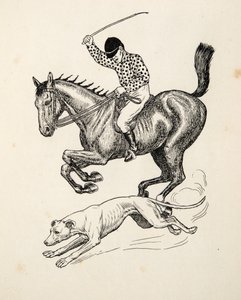 O cavalo e o galgo, de cem anecdotes dos animais, bar. 1924 de Percy J. Billingshurst