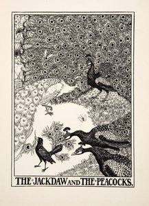 A gralha e os pavões, de cem fábulas de Esopo, pub.1903