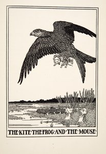 O papagaio, o sapo e o rato, de cem fábulas de Esopo, pub.1903 de Percy J. Billingshurst