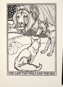 O Leão, o Lobo e a Raposa, de Fontaine Fables, pub. 1905