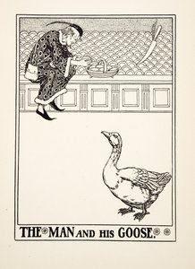 The Man and his Goose, from A Hundred Fables of Aesop, pub.1903 (gravura) de Percy J. Billingshurst