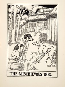 The Mischievous Dog, from A Hundred Fables of Aesop, pub.1903 (gravura) de Percy J. Billingshurst