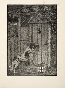 O cão de Terra Nova, de cem anecdotes dos animais, bar. 1924 de Percy J. Billingshurst