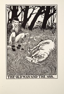 O Velho e o Burro, de Fontaine Fables, pub. 1905