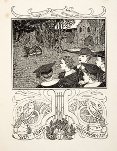 O Poder da Música, de A Hundred Anecdotes of Animals, pub. 1924 (gravura) de Percy J. Billingshurst