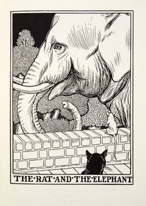 O Rato e o Elefante, de Fontaine Fables, pub. 1905
