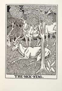 The Sick Stag, de Fontaine Fables, pub. 1905